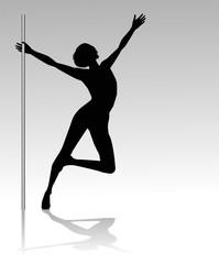 Fototapeta na wymiar silhouette di ragazza che balla la lap dance