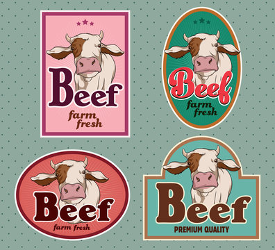Beef vintage labels