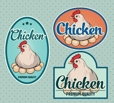 Chicken vintage labels
