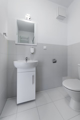 Fototapeta na wymiar Compact interior bathroom design