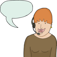 Cute Woman with Headset