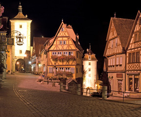 Das Plönlein in Rothenburg bei Nacht