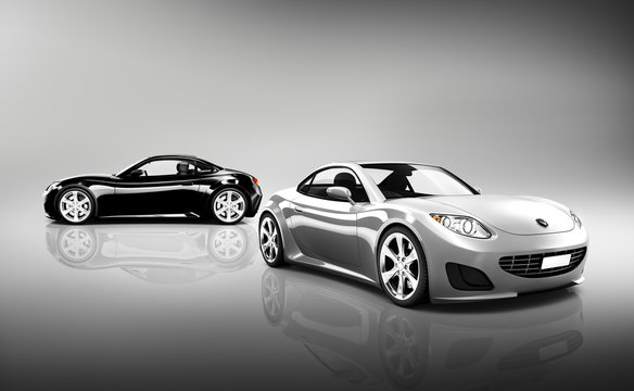 Fototapeta 3D Image of Luxury Sport Cars