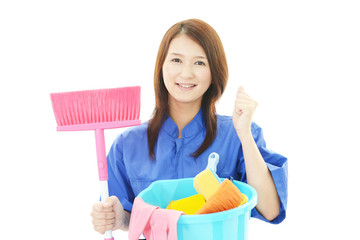 ガッツポーズの労働者