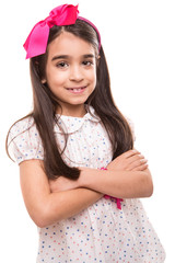 Girl posing over white