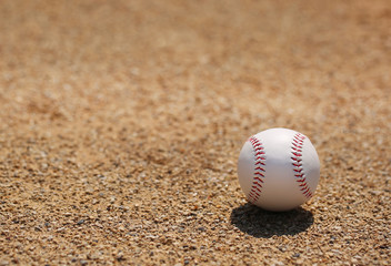 Baseball on Field with Copy Space