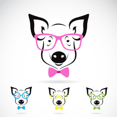 Vector image of a pig glasses on white background.