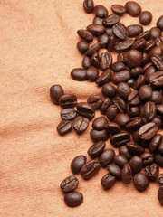 coffee crop beans on fabric textile texture