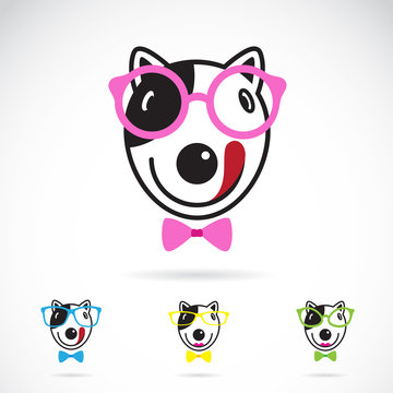 Vector image of a dog glasses on white background.