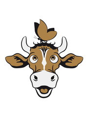 Kuh süss witzig Schmetterling