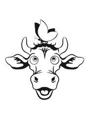 Kuh süss witzig Schmetterling