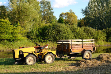 Old tractor in the park