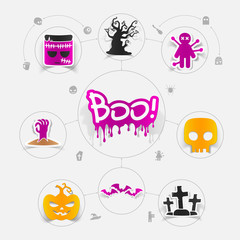 Halloween flat infographic