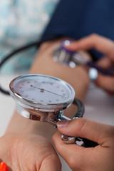 Close-up of pressure measuring