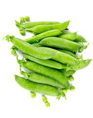 fresh peas isolated on white