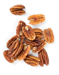 pecan nuts over white