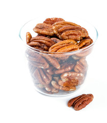 Fototapeta premium pecan nuts in a glass bowl