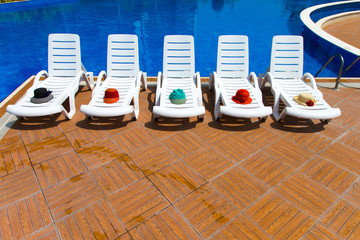 Sun chairs at the pool