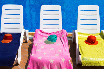 Sun chairs at the pool