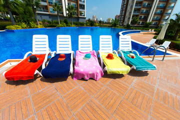 Sun chairs at the pool