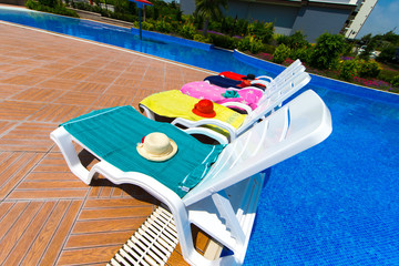 Sun chairs at the pool