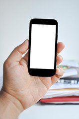 Blank Smartphone screen in hand