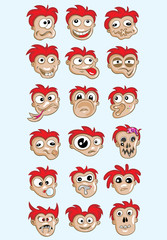 Expression face cartoon set, art vector design