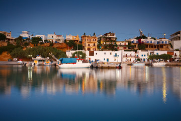 Fototapeta na wymiar Harbour in Makri Gialos village in southern Crete.