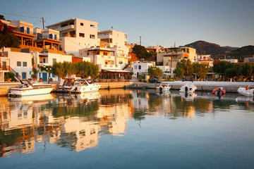 Fototapeta na wymiar Harbour in Makri Gialos village in southern Crete, Greece.