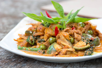 Thai cuisine - Pork with vegetables