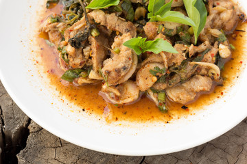 grilled pork spicy salad