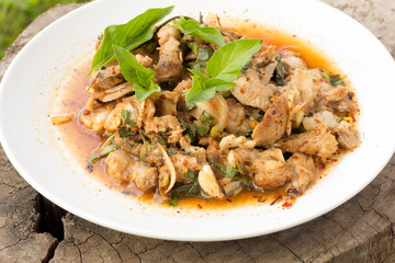 grilled pork spicy salad