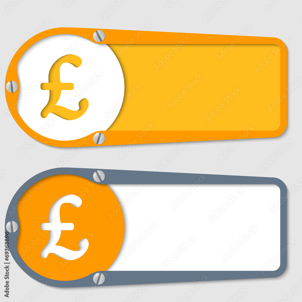 Aufkleber set of two boxes for any text with pound symbol