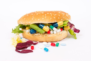 Eating medicines with a sandwich