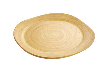 Fototapeta na wymiar japanese wooden dish on white background
