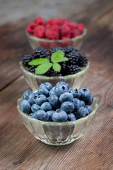 Berries on a wooden table