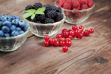 Berries on a wooden table