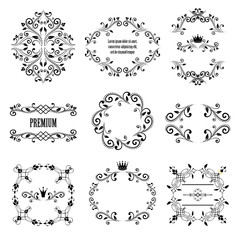 set of retro styled ornamental designs.