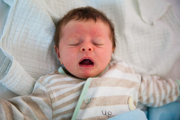 Newborn caucasian girl