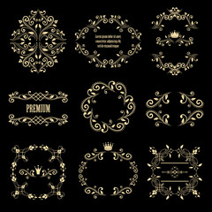 set of retro styled ornamental designs.