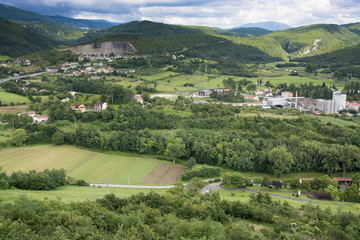 Panoramic view of hills near Buzet, Croatia