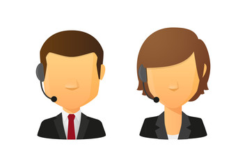 Telemarketing operators avatar set