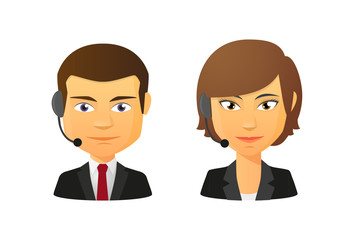 Telemarketing operators avatar set