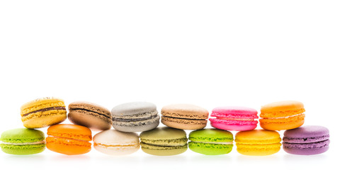 Macaroons isolated on white