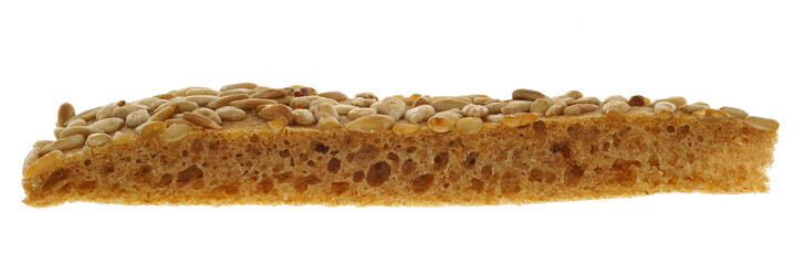 Stück Fladenbrot im Profil als Freisteller