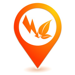énergie naturelle sur symbole localisation orange