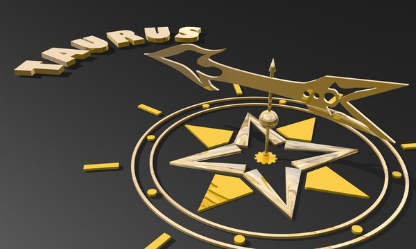 golden compass pointing the zodiac taurus constellation name