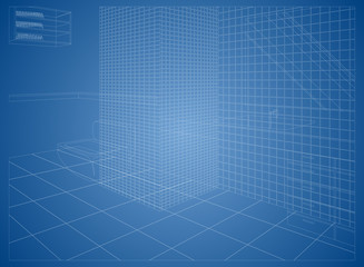 Wireframe bathroom,home interior