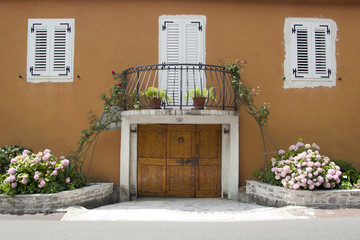 Coastal old town small narrow street