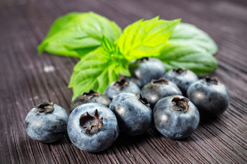 Blueberry on wooden board